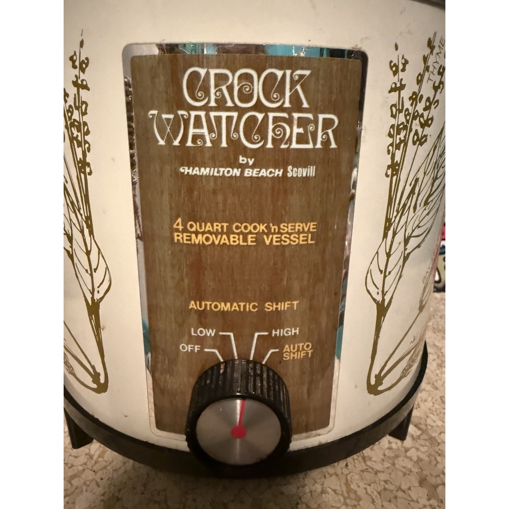 Hamilton Beach Scovill 4 Qt Crock Watcher Slow Cooker Works Great VTG Crock Pot